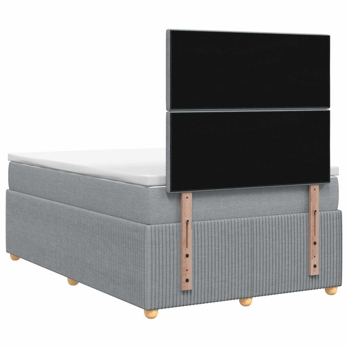 Pat cu arcuri LED și saltea Gri deschis 120 x 190 cm Țesătură WALTI