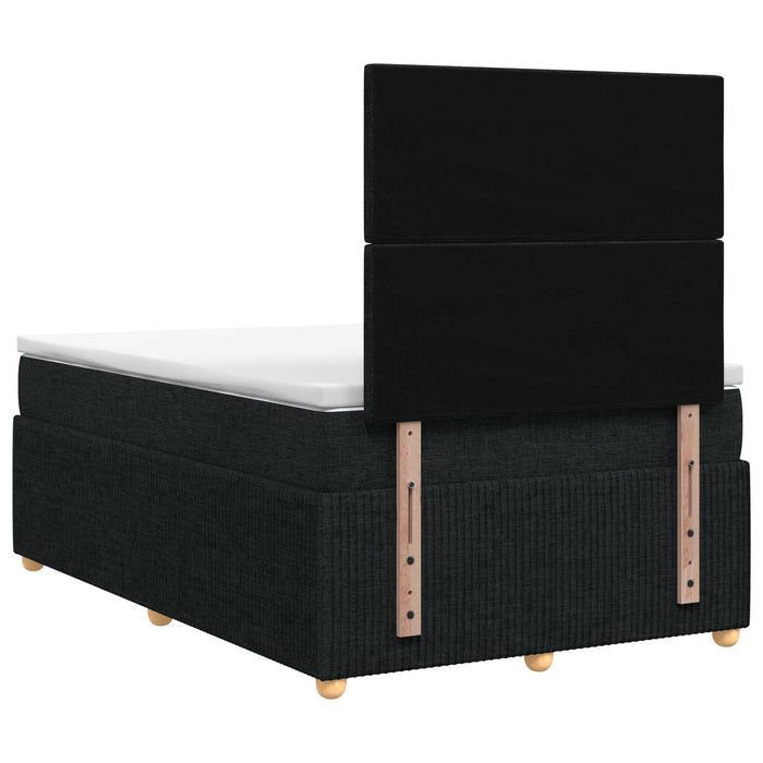 Pat cu arcuri LED și saltea Negru 120 x 190 cm Țesătură WALTI