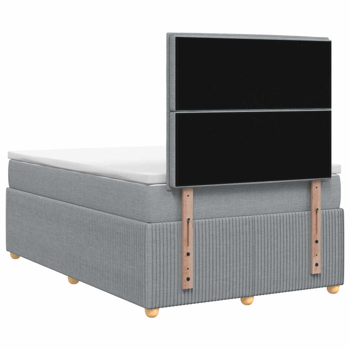 Pat cu arcuri LED și saltea Gri deschis 120 x 200 cm Țesătură WALTI