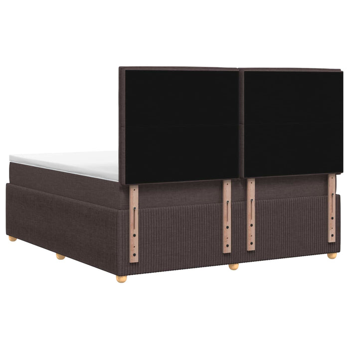 Pat cu arcuri LED și saltea Maro închis 140 x 200 cm Țesătură WALTI