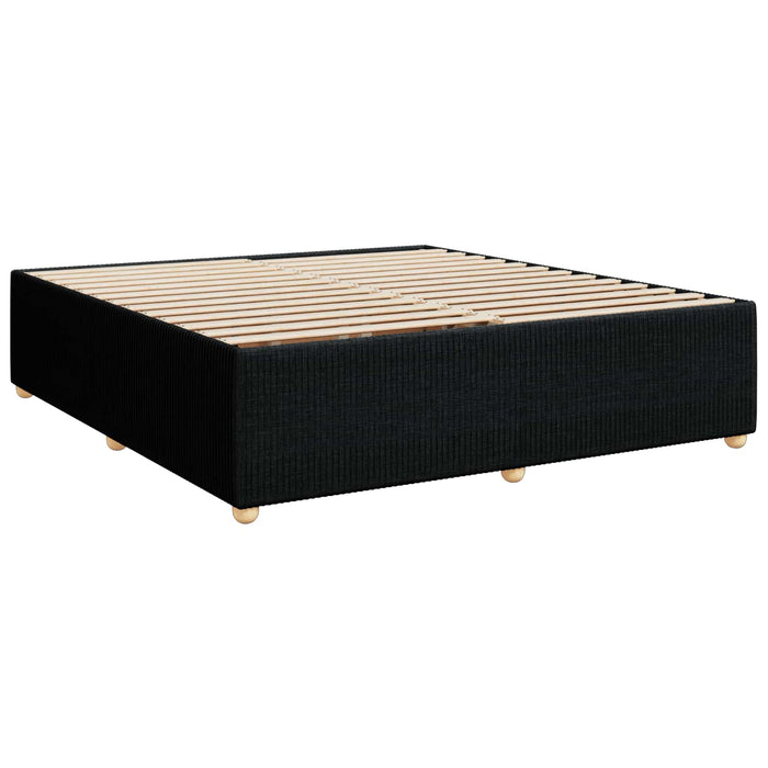 Pat cu arcuri LED și saltea Negru 140 x 200 cm Țesătură WALTI