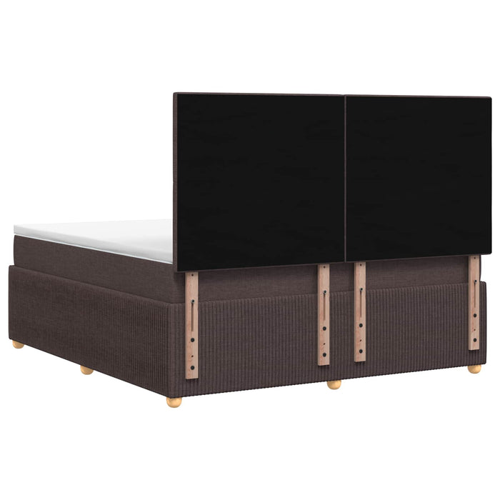 Pat cu arcuri LED și saltea Maro închis 140 x 200 cm Țesătură WALTI