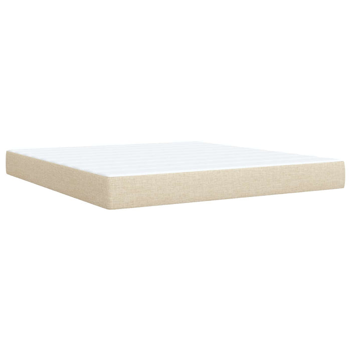 Pat cu arcuri LED și saltea Crem 160 x 200 cm Țesătură WALTI