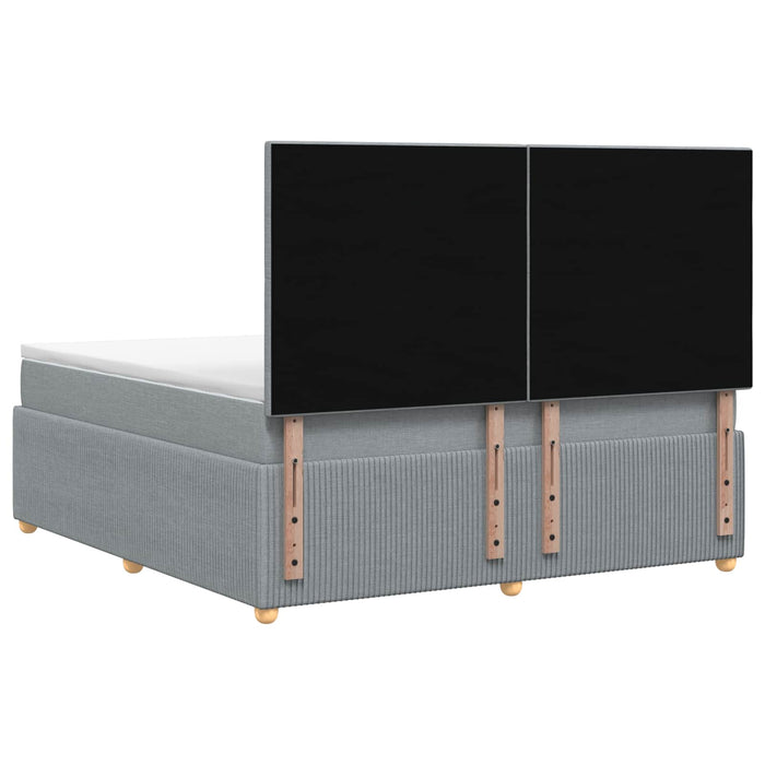 Pat cu arcuri LED și saltea Gri deschis 160 x 200 cm Țesătură WALTI