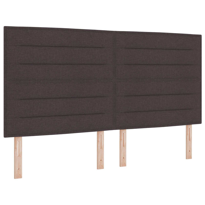 Pat cu arcuri LED și saltea Maro închis 180 x 200 cm Țesătură - WALTI WALTI