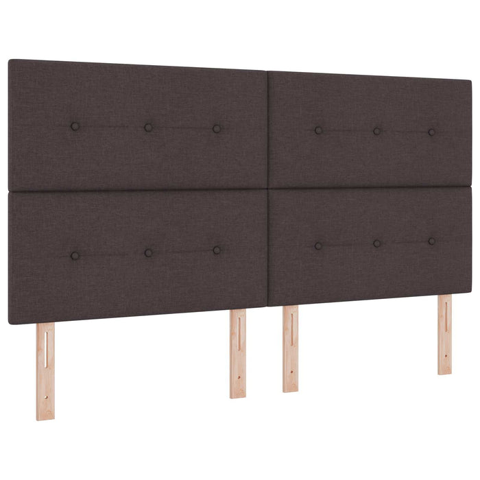 Pat cu arcuri LED și saltea Maro închis 180 x 200 cm Țesătură WALTI