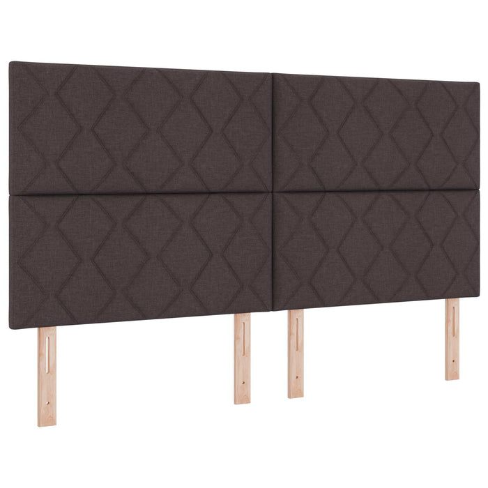 Pat cu arcuri LED și saltea Maro închis 180 x 200 cm Țesătură WALTI