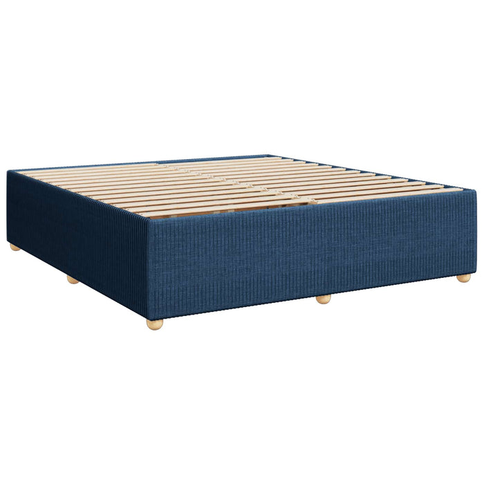 Pat cu arcuri LED și saltea albastru 180 x 200 cm Țesătură WALTI