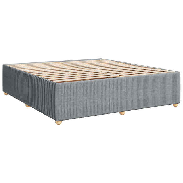 Pat cu arcuri LED și saltea Gri deschis 200 x 200 cm Țesătură WALTI