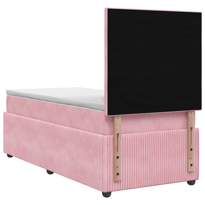 Pat cu arcuri LED și saltea Roz 90 x 190 cm Catifea - WALTI WALTI