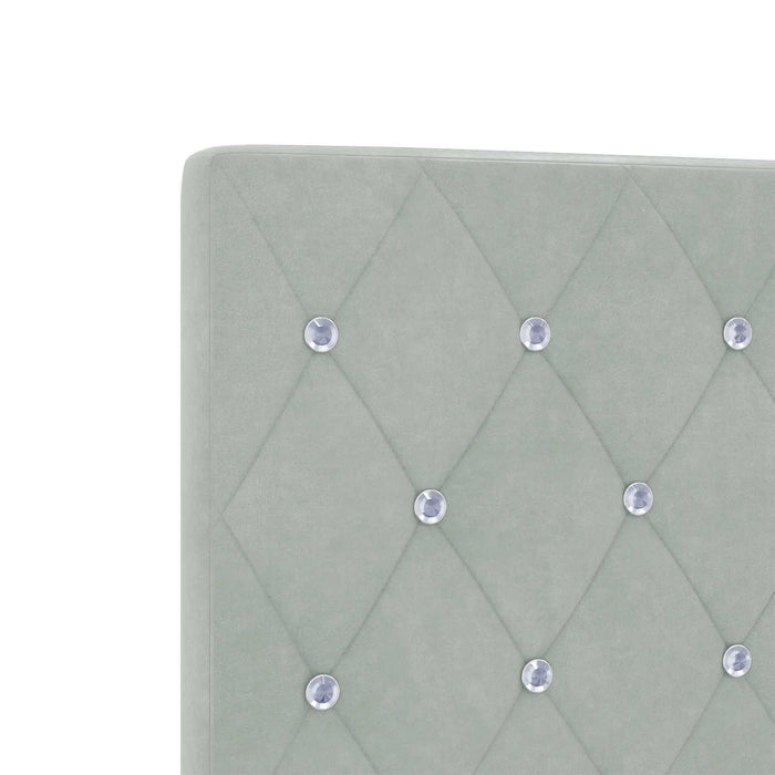 Pat cu arcuri LED și saltea Gri deschis 100 x 200 cm Catifea WALTI