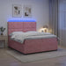 Pat cu arcuri LED și saltea Roz 200 x 200 cm Catifea - WALTI WALTI