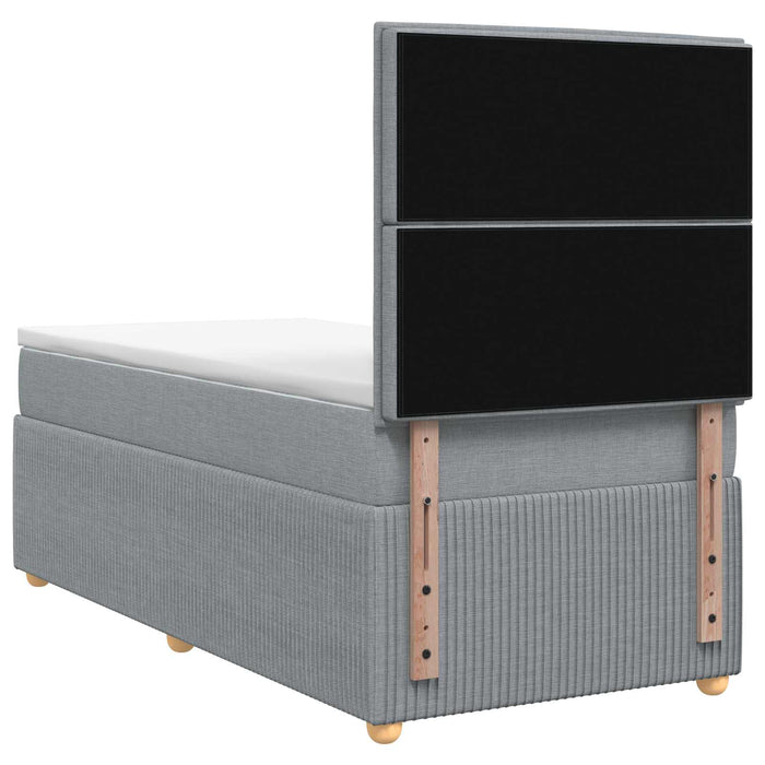 Pat cu arcuri LED și saltea Gri deschis 90 x 190 cm Țesătură - WALTI WALTI