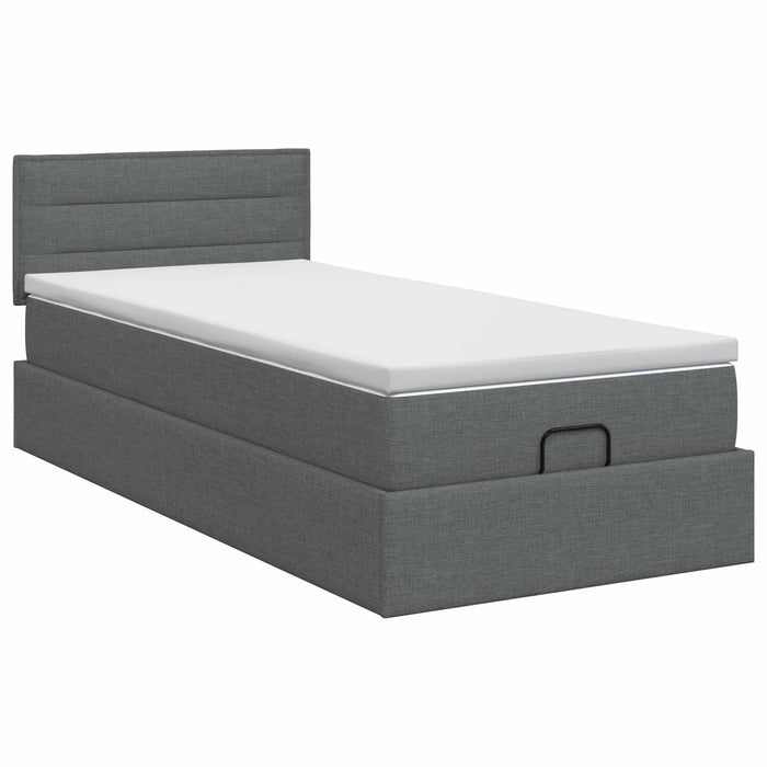 Pat ottoman cu saltea Gri închis 80 x 200 cm Țesătură WALTI
