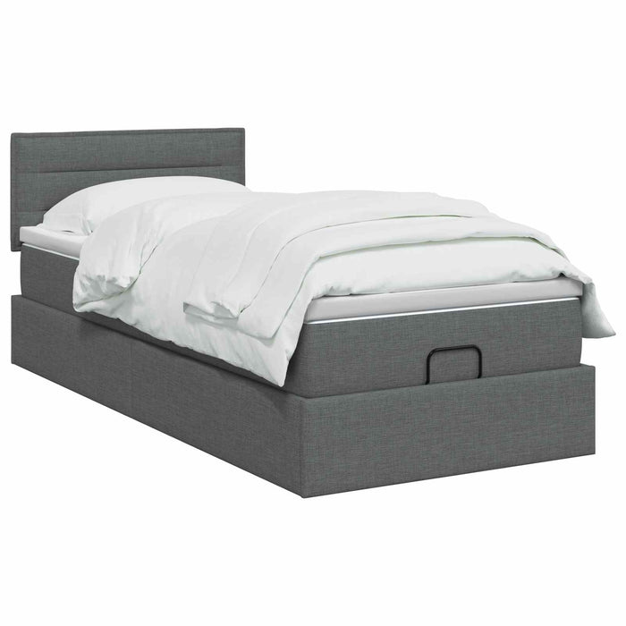 Pat ottoman cu saltea Gri închis 80 x 200 cm Țesătură WALTI