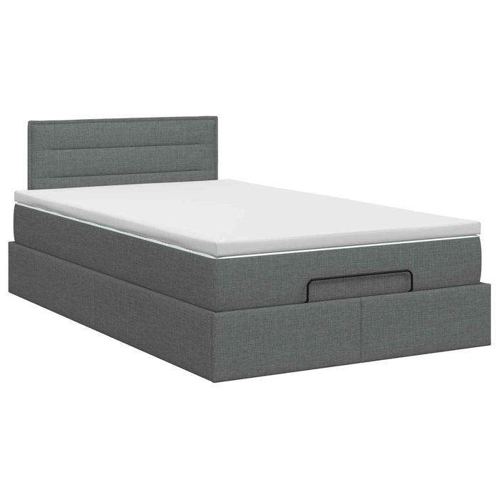 Pat ottoman cu saltea Gri închis 120 x 200 cm Țesătură WALTI