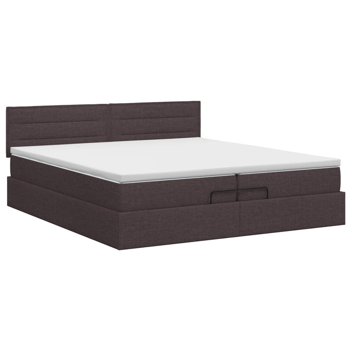 Pat ottoman cu saltea Maro închis 200 x 200 cm Țesătură WALTI