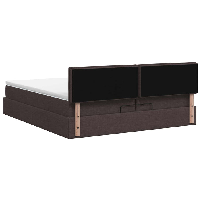 Pat ottoman cu saltea Maro închis 200 x 200 cm Țesătură WALTI