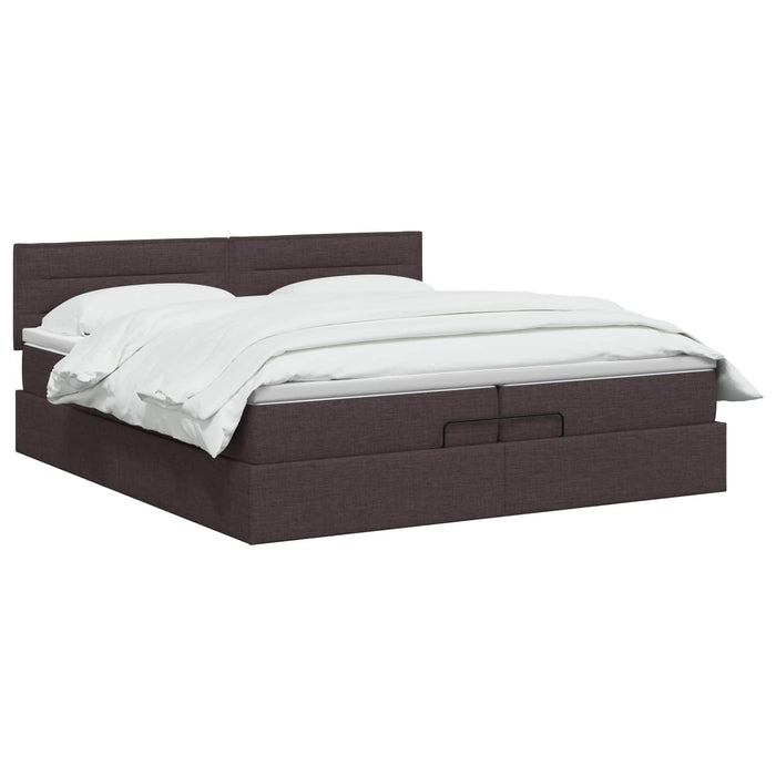 Pat ottoman cu saltea Maro închis 200 x 200 cm Țesătură WALTI