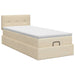 Pat ottoman cu saltea cu headboard Crem 90 x 190 cm Țesătură - WALTI WALTI