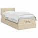 Pat ottoman cu saltea cu headboard Crem 90 x 190 cm Țesătură - WALTI WALTI