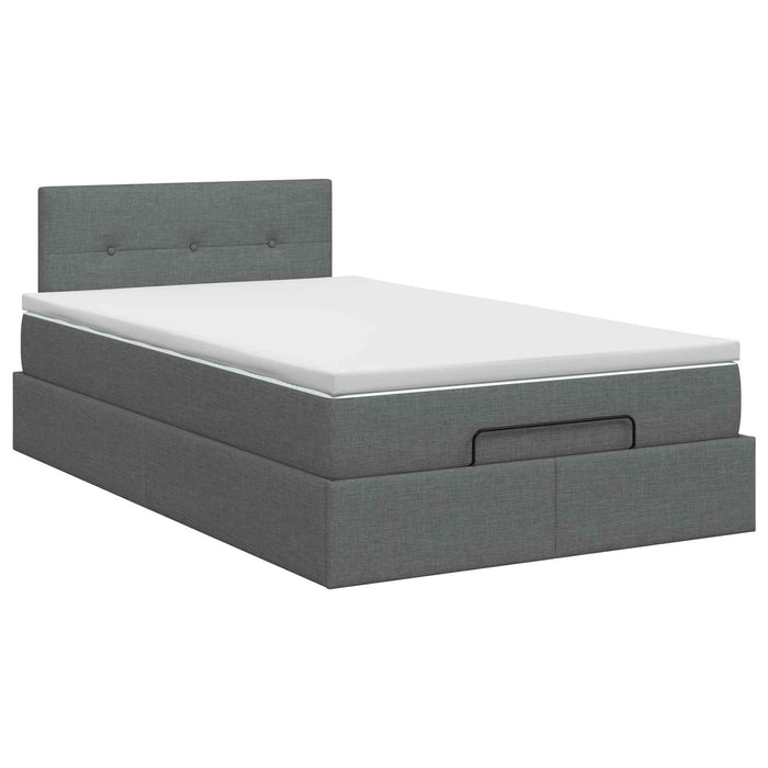 Pat ottoman cu saltea Gri închis 120 x 190 cm Țesătură WALTI