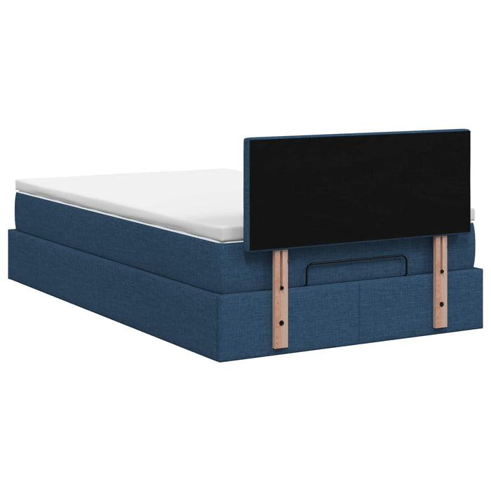 Pat ottoman cu saltea albastru 120 x 190 cm Țesătură - WALTI WALTI