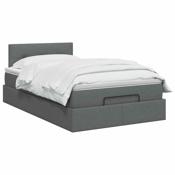 Pat ottoman cu saltea Gri închis 120 x 200 cm Țesătură WALTI