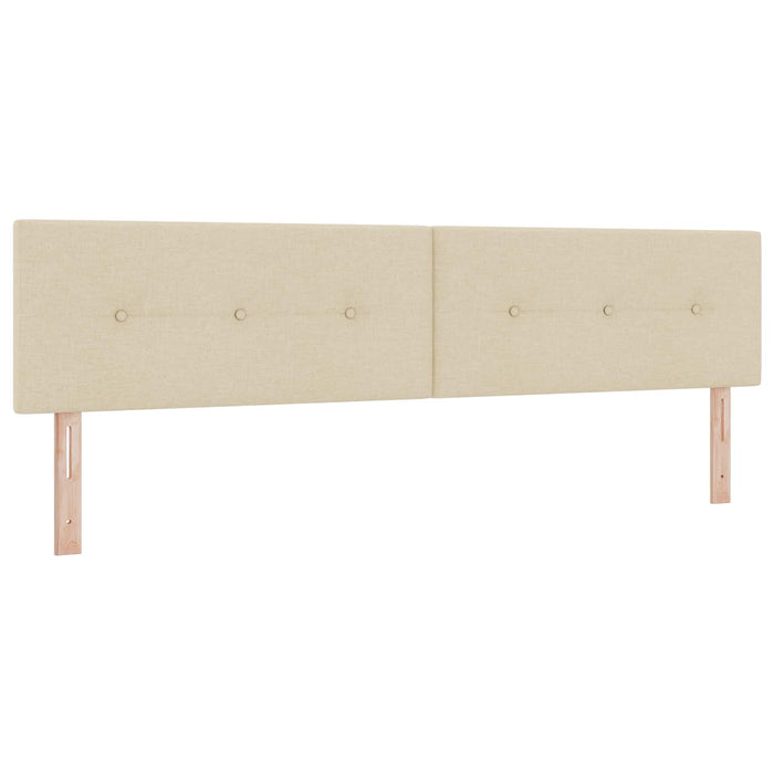 Pat ottoman cu saltea cu headboard Crem 200 x 200 cm Țesătură WALTI