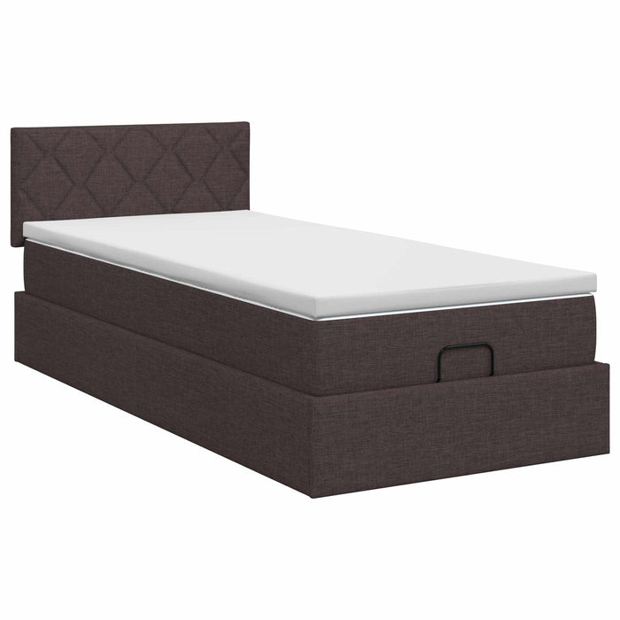 Pat ottoman cu saltea Maro închis 80 x 200 cm Țesătură WALTI