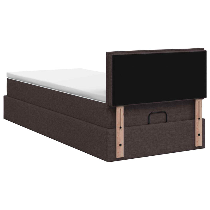 Pat ottoman cu saltea Maro închis 80 x 200 cm Țesătură WALTI