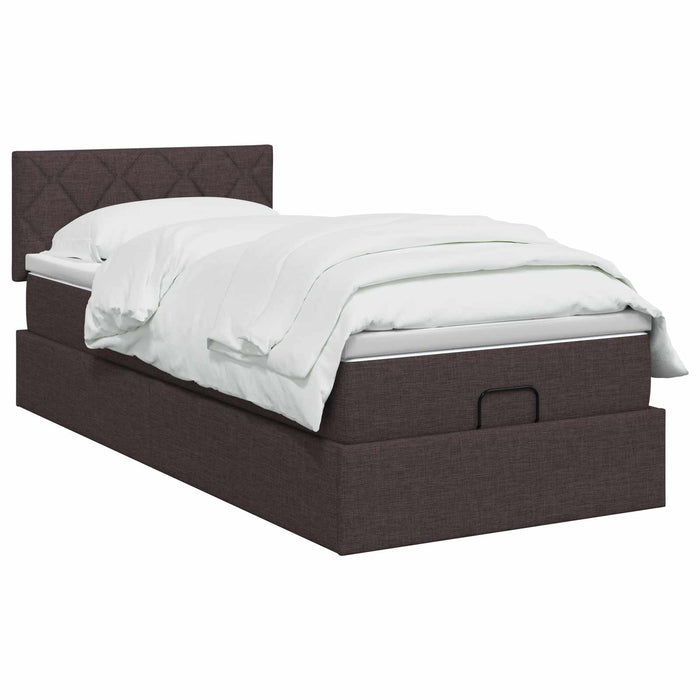Pat ottoman cu saltea Maro închis 80 x 200 cm Țesătură WALTI