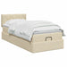 Pat ottoman cu saltea cu headboard Crem 80 x 200 cm Țesătură - WALTI WALTI