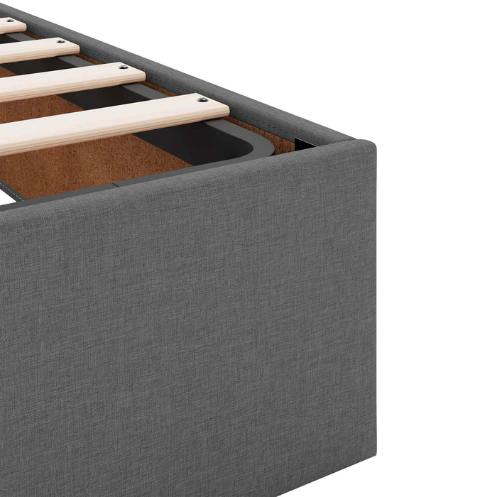 Pat ottoman cu saltea Gri închis 160 x 200 cm Țesătură WALTI