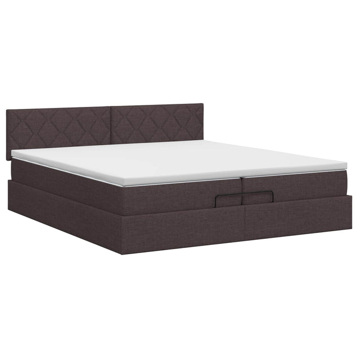 Pat ottoman cu saltea Maro închis 200 x 200 cm Țesătură WALTI
