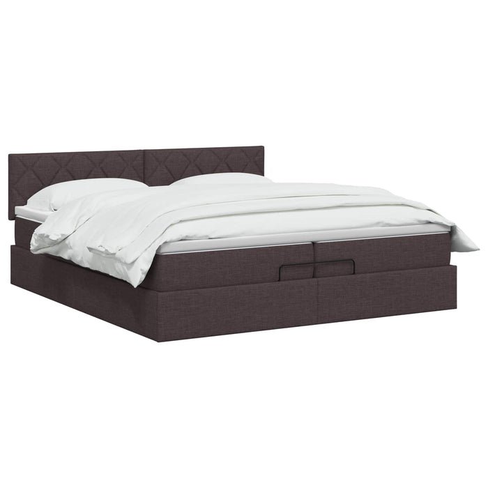 Pat ottoman cu saltea Maro închis 200 x 200 cm Țesătură WALTI