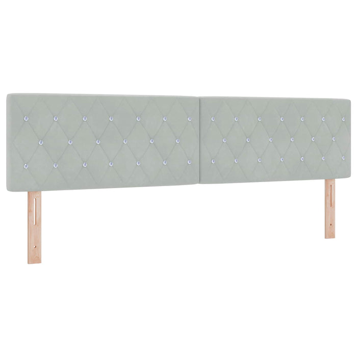 Pat ottoman cu saltea Gri deschis 180 x 200 cm Catifea WALTI