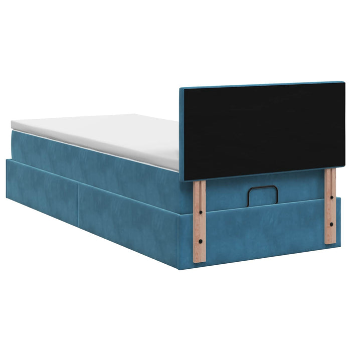 Pat ottoman cu saltea Albastru închis 80 x 200 cm Catifea WALTI