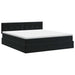Pat ottoman cu saltea cu headboard Negru 160 x 200 cm Catifea - WALTI WALTI