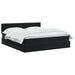 Pat ottoman cu saltea cu headboard Negru 160 x 200 cm Catifea - WALTI WALTI