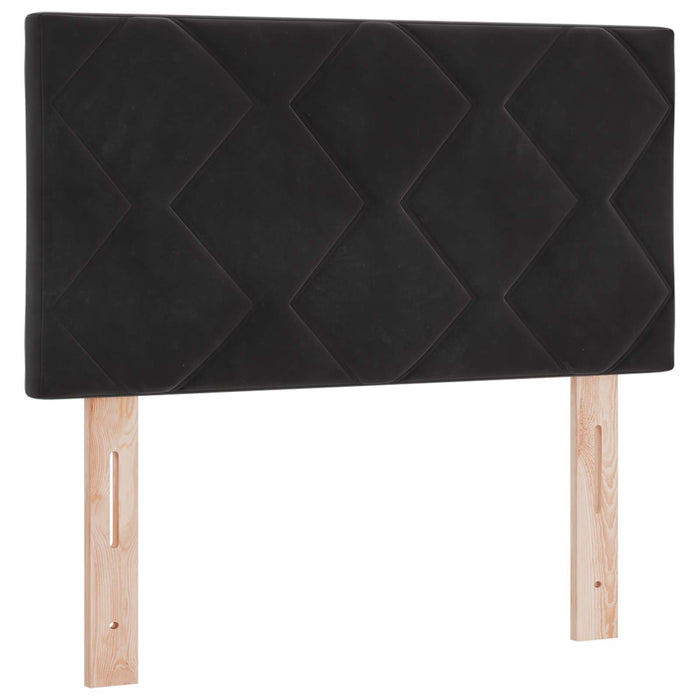 Pat ottoman cu saltea cu headboard Negru 80 x 200 cm Catifea WALTI