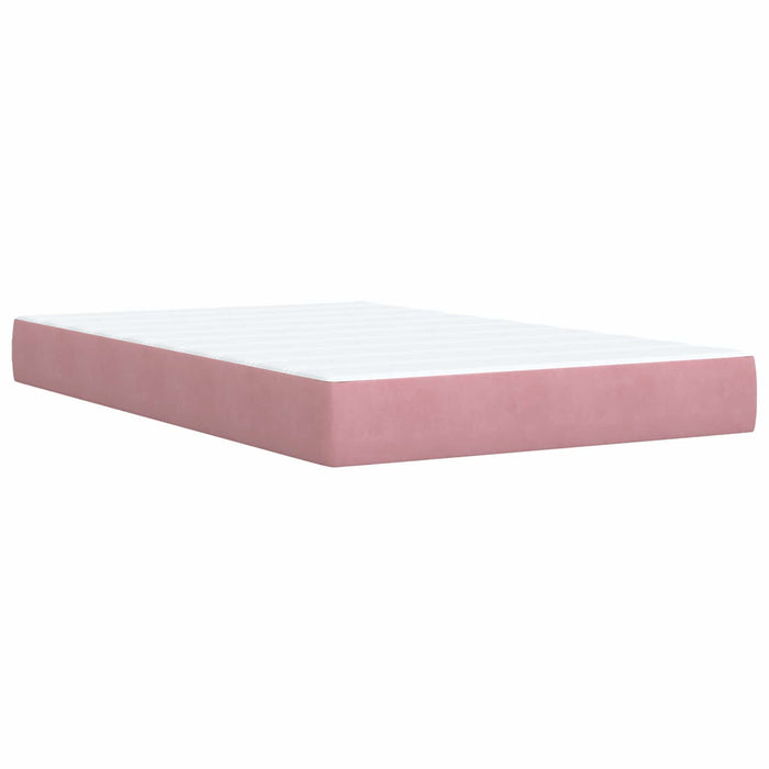 Pat ottoman cu saltea cu headboard Roz 120 x 190 cm Catifea WALTI