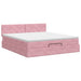 Pat ottoman cu saltea cu headboard Roz 140 x 190 cm Catifea - WALTI WALTI