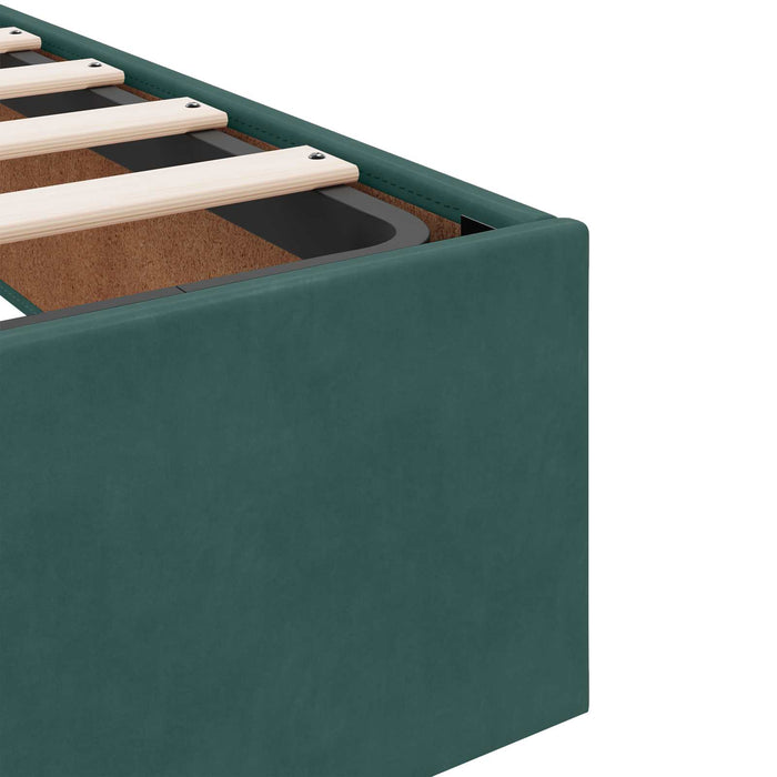 Pat ottoman cu saltea Verde închis 180 x 200 cm Catifea WALTI
