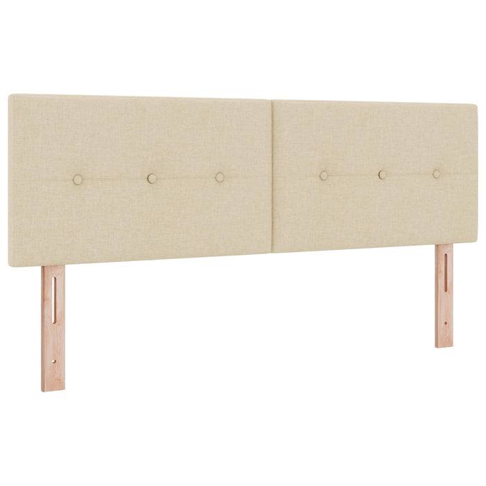 Pat ottoman cu saltea cu headboard 2 buc. Crem Țesătură WALTI