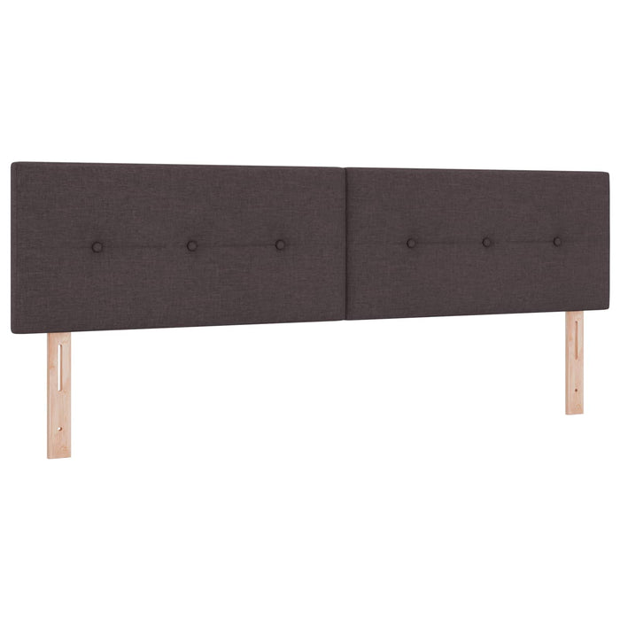 Pat ottoman cu saltea cu headboard 2 buc. Maro închis Țesătură WALTI
