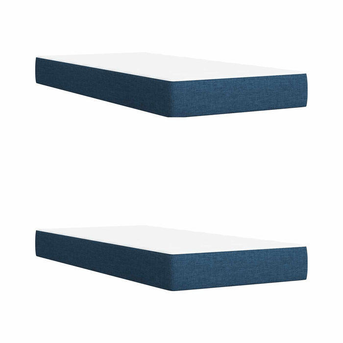 Pat ottoman cu saltea cu headboard 2 buc. albastru Țesătură - WALTI WALTI