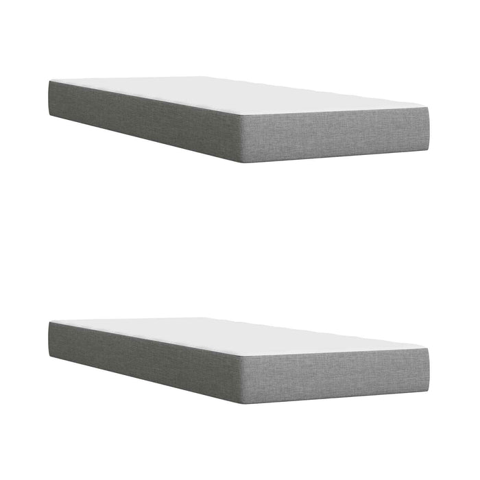 Pat ottoman cu saltea cu headboard 2 buc. Gri deschis Țesătură WALTI