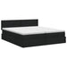 Pat ottoman cu saltea cu headboard 2 buc. Negru Țesătură - WALTI WALTI