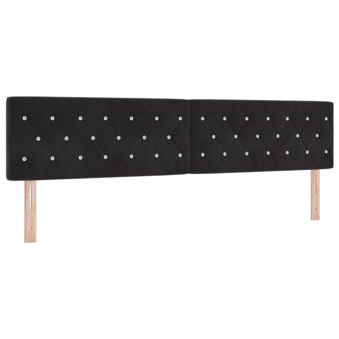 Pat ottoman cu saltea cu headboard 2 pcs Negru Catifea - WALTI WALTI